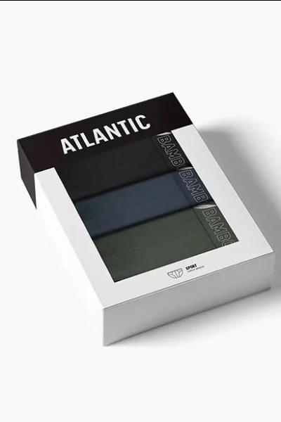 3 PACK slipy 3MP-213 - bambus - Zeleno-černá