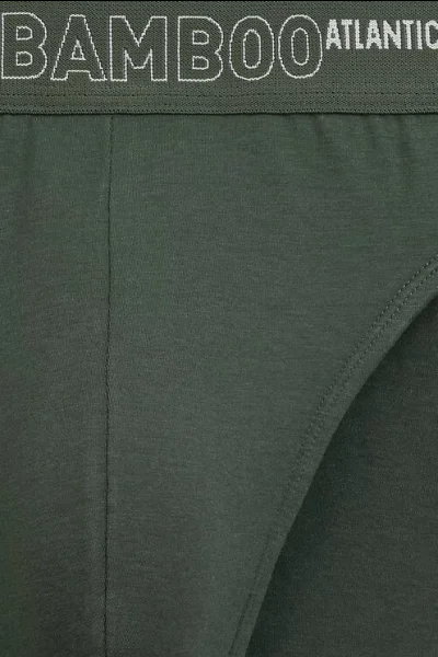 3 PACK slipy 3MP-213 - bambus - Zeleno-černá