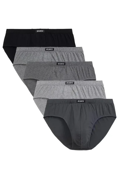 5 PACK slipy 5BMP-006 - bavlna - Šedá