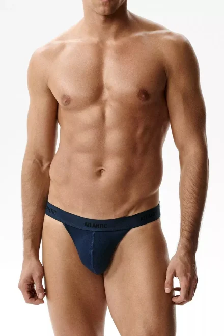 3 PACK slipy 3MP-1576 - střih tanga - Tmavě modrá