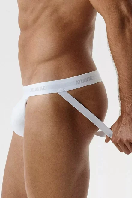 3 PACK jockstrap 3BMP-1571 - bavlna - Bílá