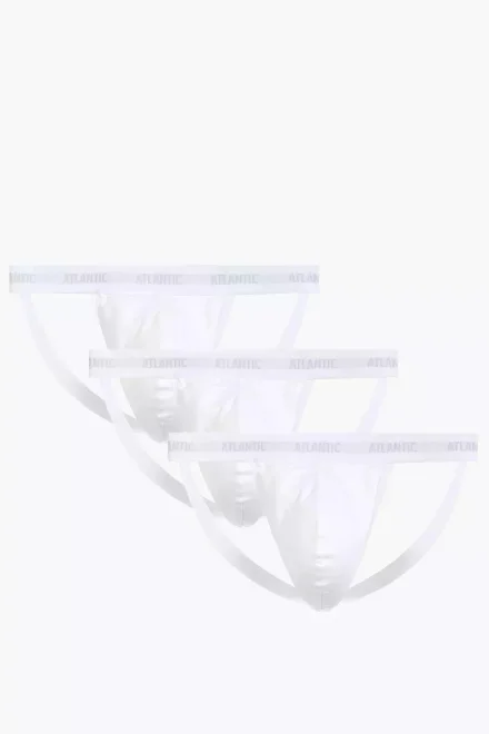 3 PACK jockstrap 3BMP-1571 - bavlna - Bílá