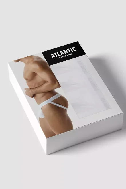 3 PACK jockstrap 3BMP-1571 - bavlna - Bílá