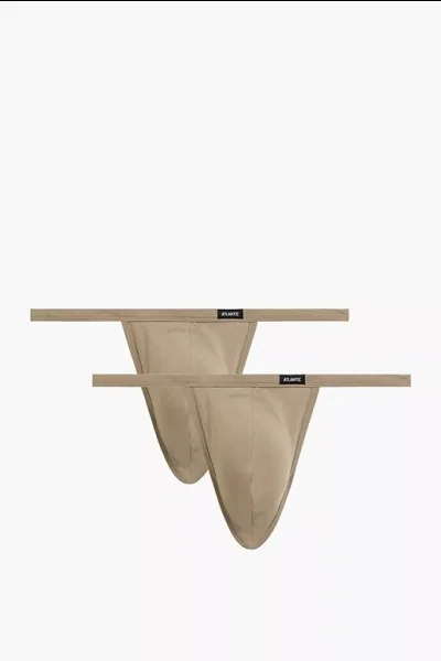 2 PACK tanga 2MP-1588 - micromodal - Béžová