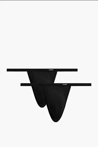 2 PACK tanga 2MP-1588 - micromodal - Černá