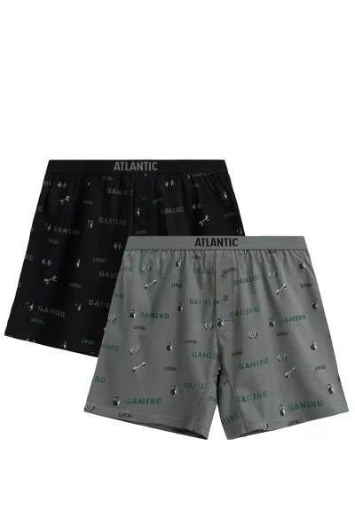 2 PACK trenýrky 2MBX-084/25 - bavlna - Černá-khaki