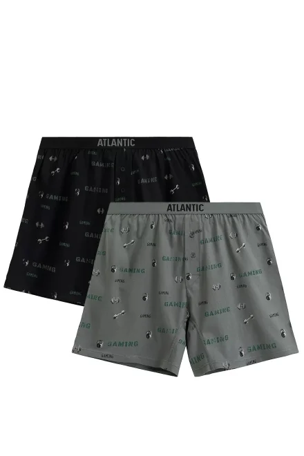 2 PACK trenýrky 2MBX-084/25 - gaming - Černá-khaki