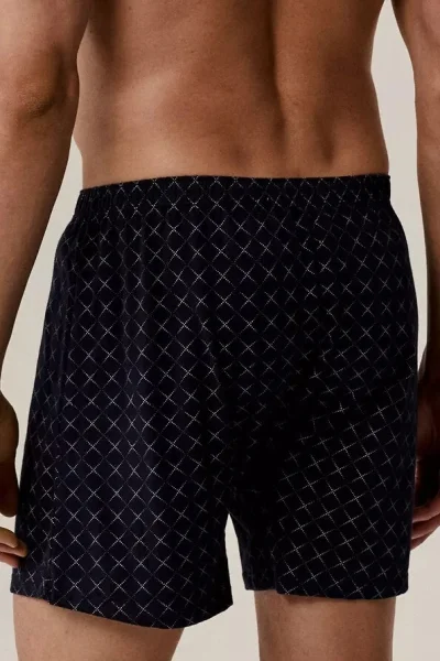 2 PACK trenýrky 2MBX-077 - bavlna - Zeleno-tmavěmodrá