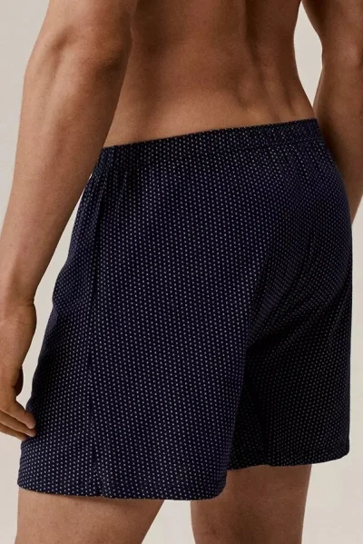 2 PACK trenýrky 2MBX-079 - bavlna - Tmavěmodrá-modrá