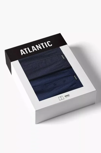 2 PACK trenýrky 2MBX-079 - bavlna - Tmavěmodrá-modrá