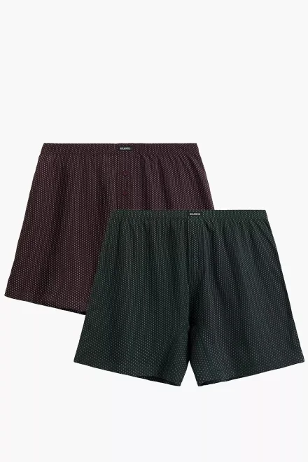 2 PACK trenýrky 2MBX-079 - bavlna - Červeno-zelená