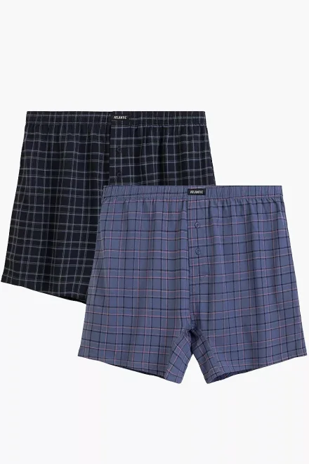 2 PACK trenýrky 2MBX-091 - Tmavěmodrá-modrá