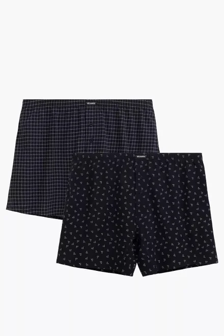 2 PACK trenýrky 2MBX-095 - bavlna - Tmavě modrá