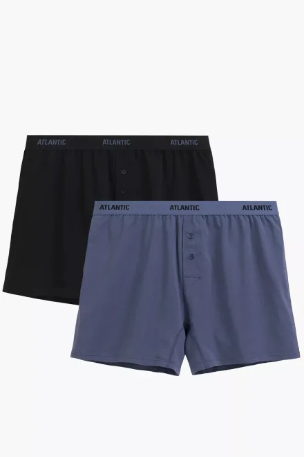 2 PACK trenýrky 2MBX-0255 - bavlna - Černo-modrá