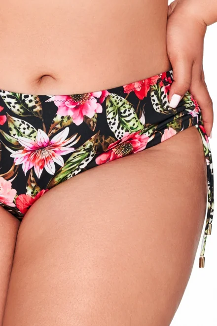 Spodní díl plavek SF 218/2 Floral - Černo-barevná