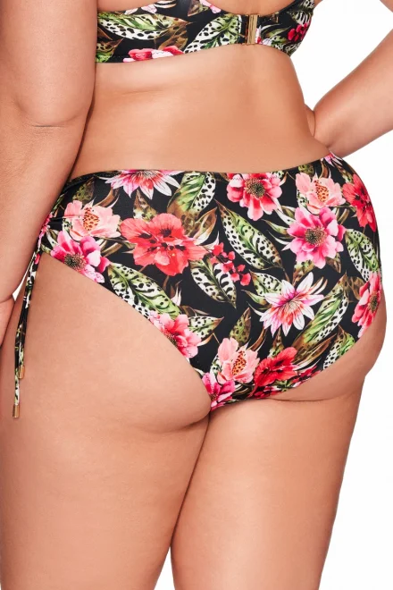 Spodní díl plavek SF 218/2 Floral - Černo-barevná