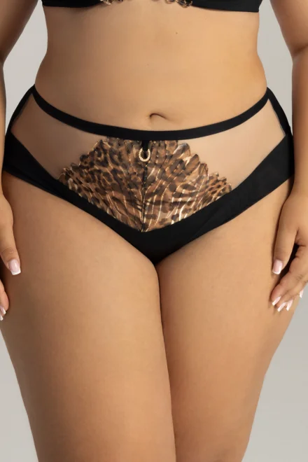 Kalhotky 2144/B Classy black - brazilky - Černo-béžová