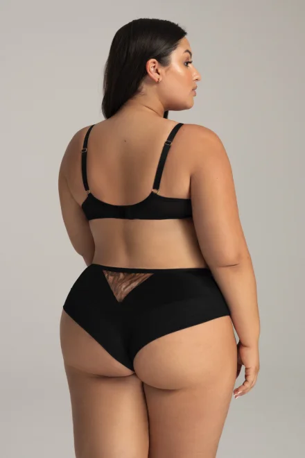 Kalhotky 2144/B Classy black - brazilky - Černo-béžová