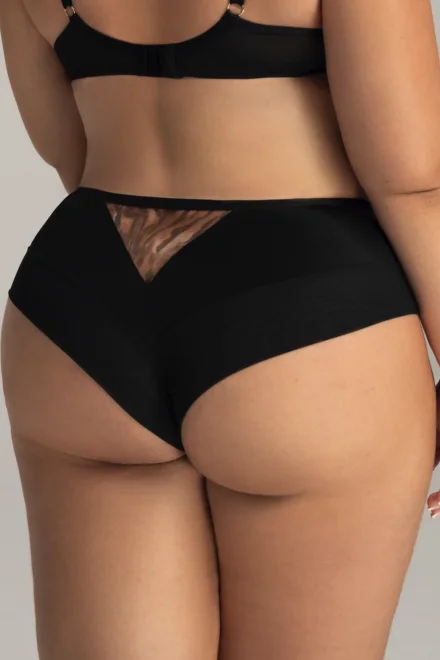 Kalhotky 2144/B Classy black - brazilky - Černo-béžová