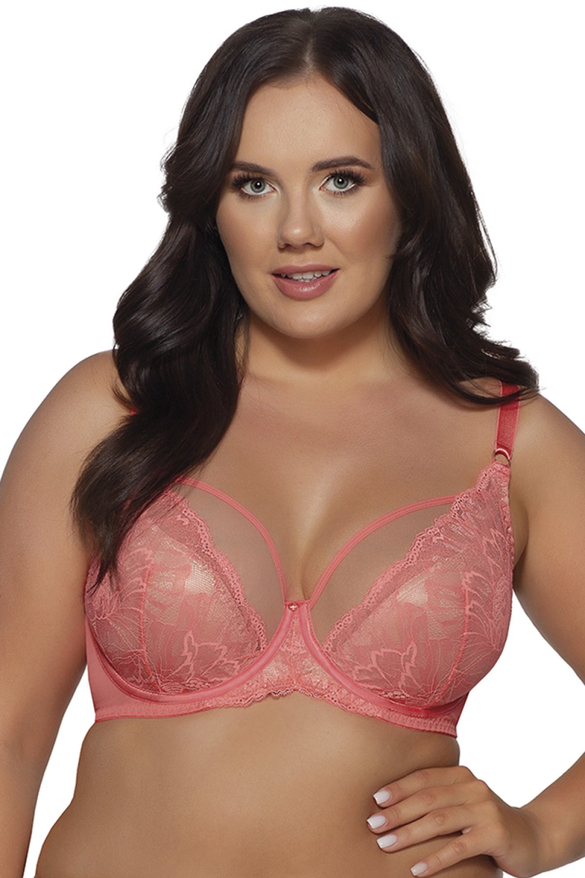 Nevyztužená podprsenka Ava Lingerie 1824 Soft Korálová 80G