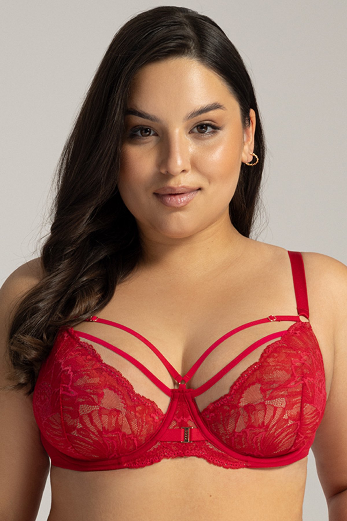 Nevyztužená podprsenka Ava Lingerie 1824/1 Barbados Červená 80I