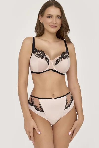 Nevyztužená podprsenka Champagne - Starorůžová-černá