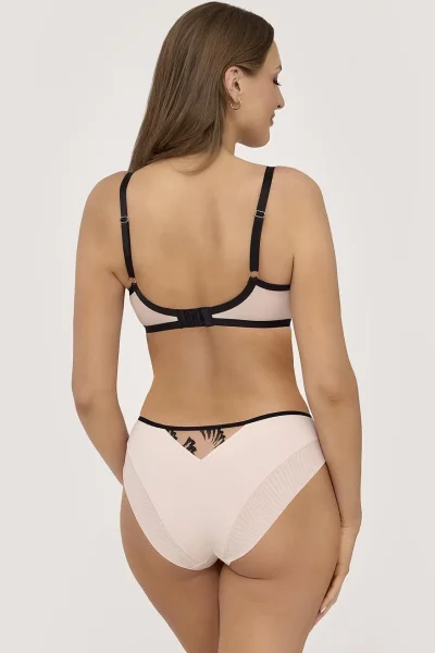 Nevyztužená podprsenka Champagne - Starorůžová-černá