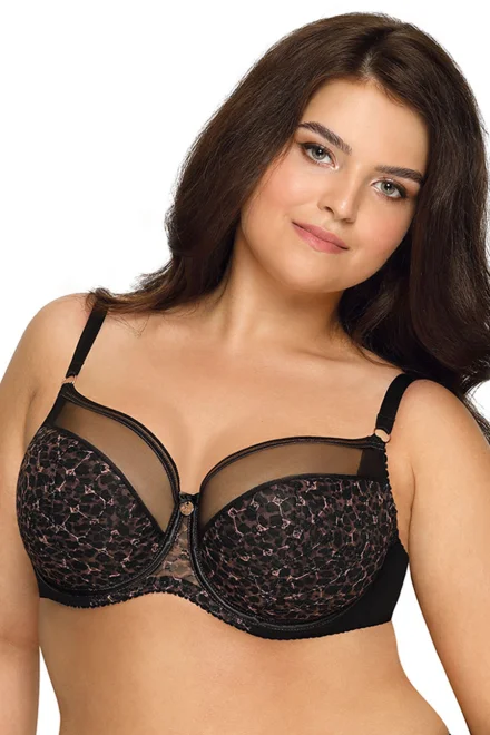 Polovyztužená podprsenka 1934 Tiger Eye - Černá