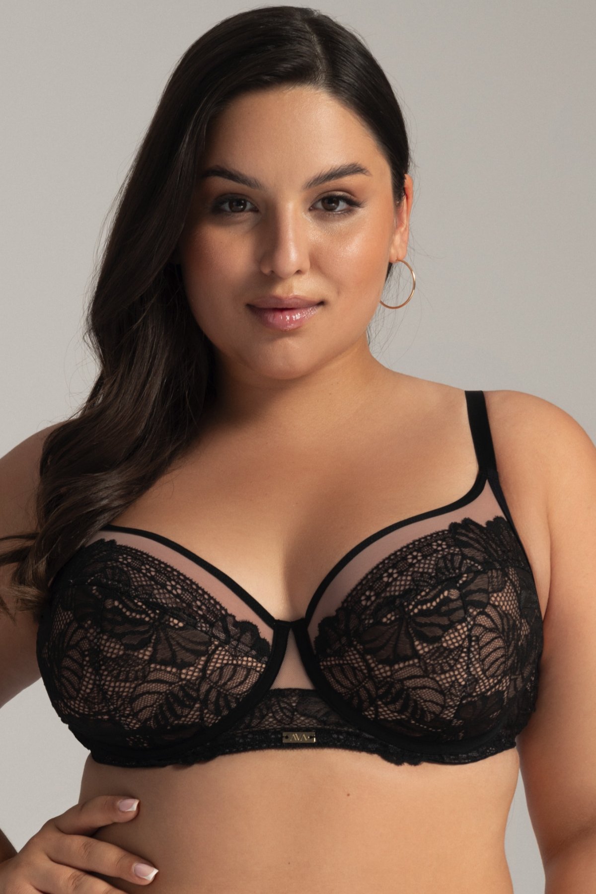 Polovyztužená podprsenka Ava Lingerie 2145 Černá 100D