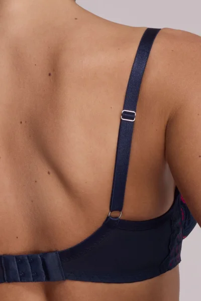 Polovyztužená podprsenka 2182 Navy Blue - Tmavěmodrá-růžová
