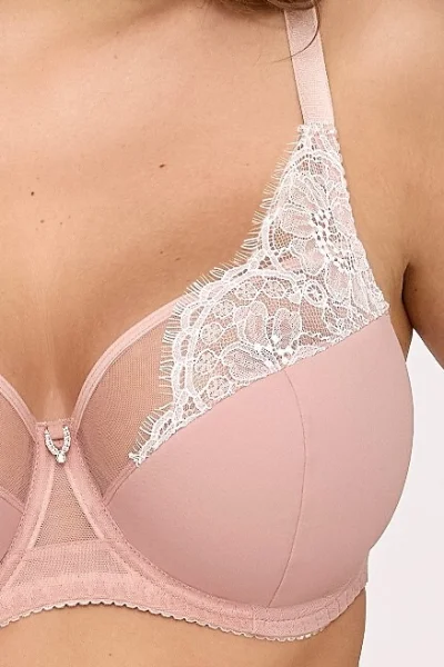 Polovyztužená podprsenka Velvet Blush - Pudrově růžová