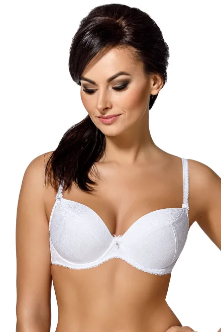 Push-up podprsenka 1742 Jacquard - Bílá