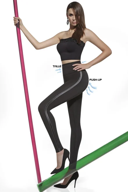 Zeštíhlující push-up legíny Angelica - Černá