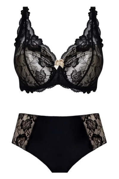 Vyztužená podprsenka Alex - full cup - Černo-zlatá