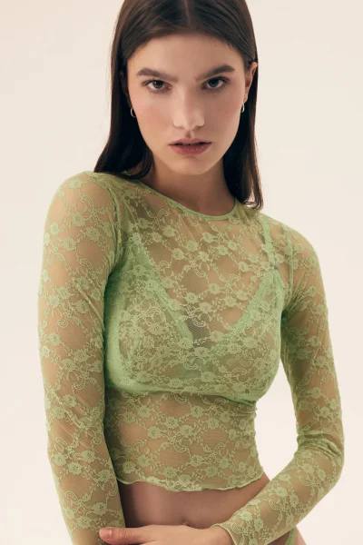 Krajková halenka Selina - Světle zelená