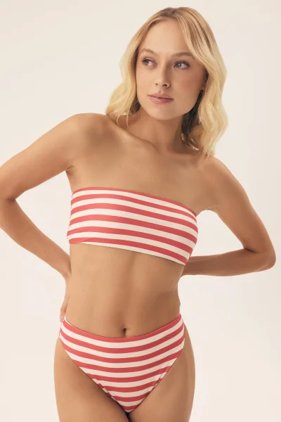 Horní díl plavek Malibu - Červeno-bílá