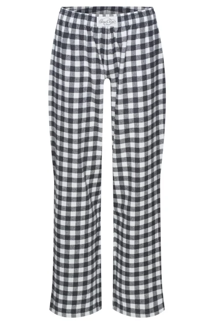 Pyžamové kalhoty Soft Routine - bavlněný flanel - Šedo-černá