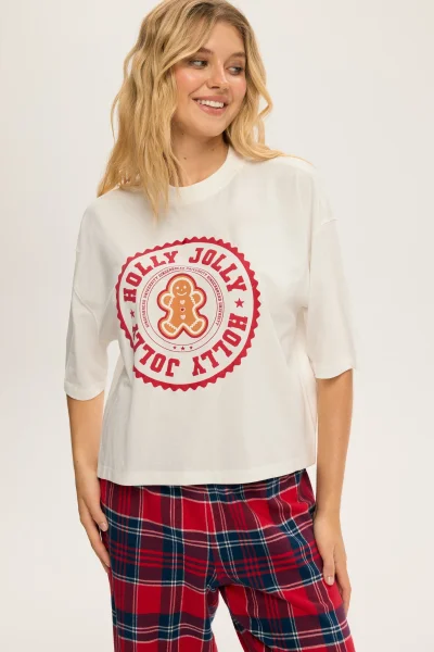 Dámské pyžamo CandyCane - bavlna - Bílo-červená