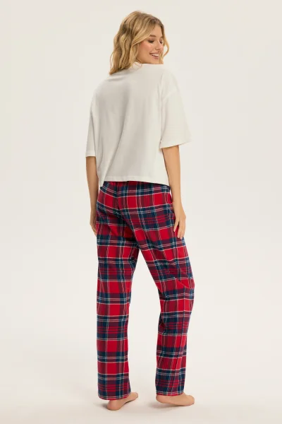 Dámské pyžamo CandyCane - bavlna - Bílo-červená