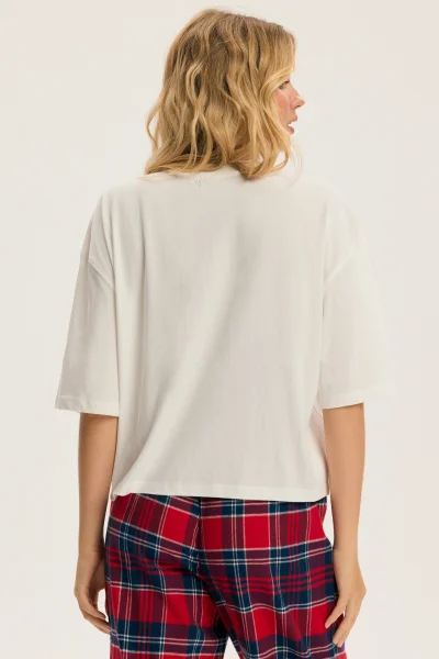 Dámské pyžamo CandyCane - bavlna - Bílo-červená