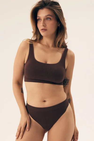 Podprsenkový top Larleen - Tmavě hnědá