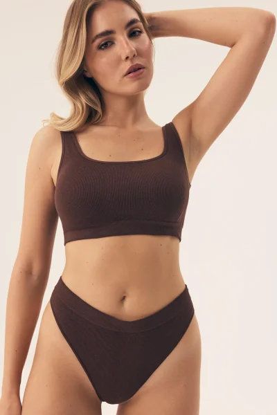 Podprsenkový top Larleen - Tmavě hnědá