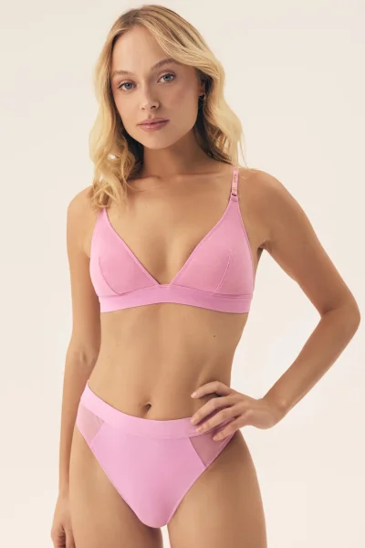 Nevyztužená podprsenka Saoui - Růžová