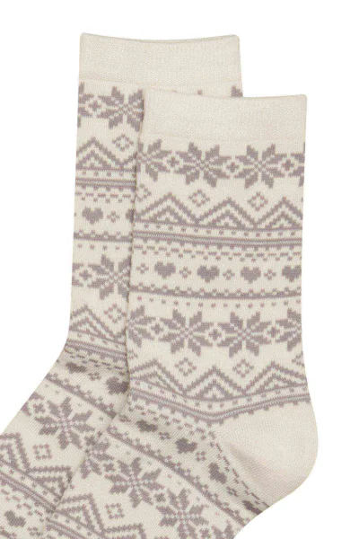 2 PACK ponožky Hygge - Červeno-krémová