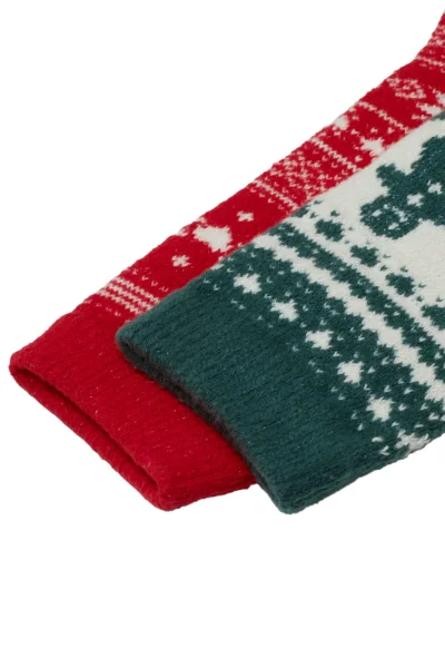 2 PACK ponožky Tinsel - Červeno-zelená