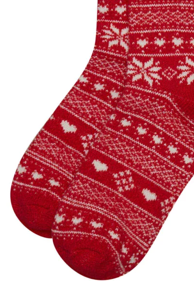 2 PACK ponožky Tinsel - Červeno-zelená