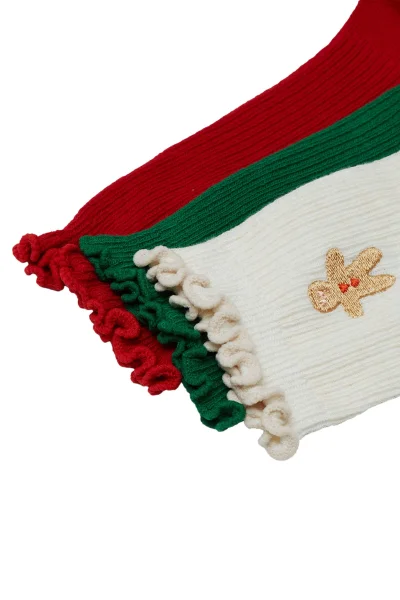 3 PACK ponožky Cinnamon - Červeno-zelená