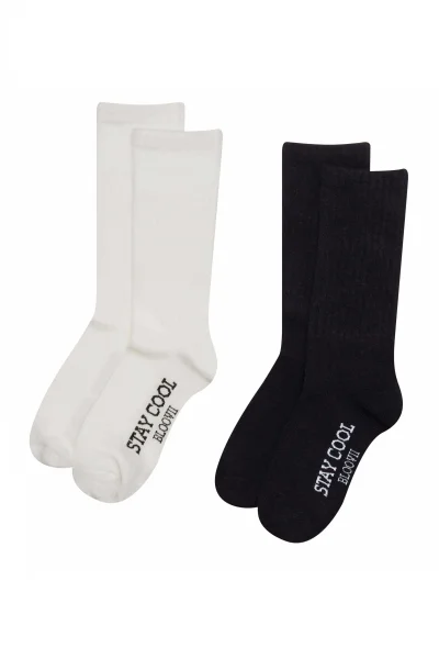 2 PACK ponožky Loomy - Černo-bílá