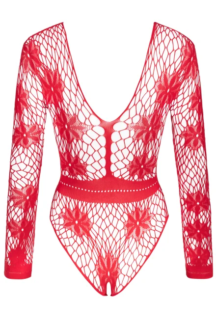 Sexy body Regina red - otevřený klín - Červená