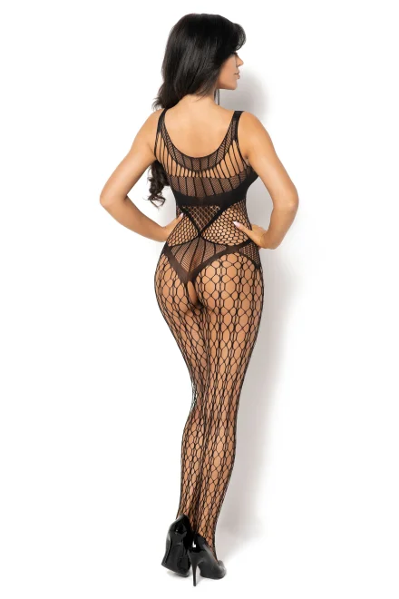 Bodystocking Juliya - otevřený klín - Černá